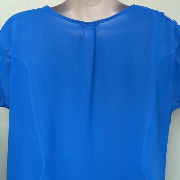 E Hanger M Cage Shoulder Crepe Textured Top Sz M - Picture 7 of 11